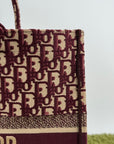 Borsa Tote Book in Tela Christian Dior Bordeaux