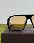 Occhiali Da sole TomFord Neri con lente gialla