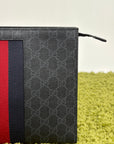 Pochette Gucci nera blu e rossa