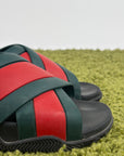 Sandali Gucci Size 9=43 nere verdi e rosse