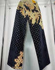 jeans Vuitton effetto bruciato monogram taglia 48 blu navy