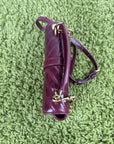 Borsa Yves Saint Laurent College Mini in Pelle Lucida Bordeaux - Second Hand Di Fiore