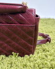 Borsa Yves Saint Laurent College Mini in Pelle Lucida Bordeaux - Second Hand Di Fiore