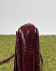 Borsa Yves Saint Laurent College Mini in Pelle Lucida Bordeaux - Second Hand Di Fiore