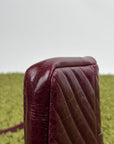 Borsa Yves Saint Laurent College Mini in Pelle Lucida Bordeaux - Second Hand Di Fiore