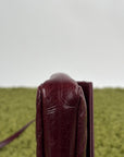 Borsa Yves Saint Laurent College Mini in Pelle Lucida Bordeaux - Second Hand Di Fiore