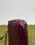 Borsa Yves Saint Laurent College Mini in Pelle Lucida Bordeaux - Second Hand Di Fiore