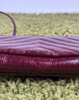 Borsa Yves Saint Laurent College Mini in Pelle Lucida Bordeaux - Second Hand Di Fiore