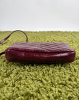 Borsa Yves Saint Laurent College Mini in Pelle Lucida Bordeaux - Second Hand Di Fiore