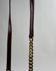 Borsa Yves Saint Laurent College Mini in Pelle Lucida Bordeaux - Second Hand Di Fiore