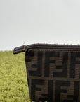 Pochette Fendi Con Motivo FF Zucca Marrone - Second Hand Di Fiore