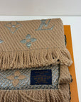sciarpa logo mania Louis Vuitton marrone argento