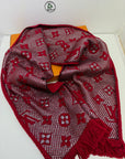 sciarpa logo mania Louis Vuitton rossa argento