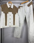 Completo Gucci bianco e marrone L