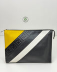 pochette Fendi nera bianca e gialla