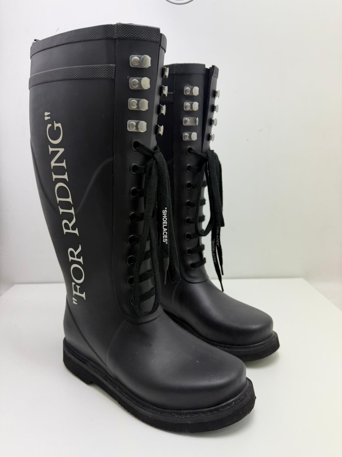 stivale off white nero antipioggia “FOR RIDING” 37