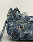 balenciaga le cagole mini BB denim blu