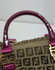 Mini bauletto Fendi beige e viola