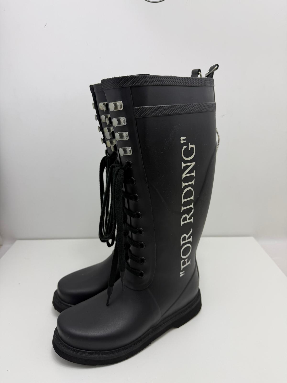 stivale off white nero antipioggia “FOR RIDING” 37