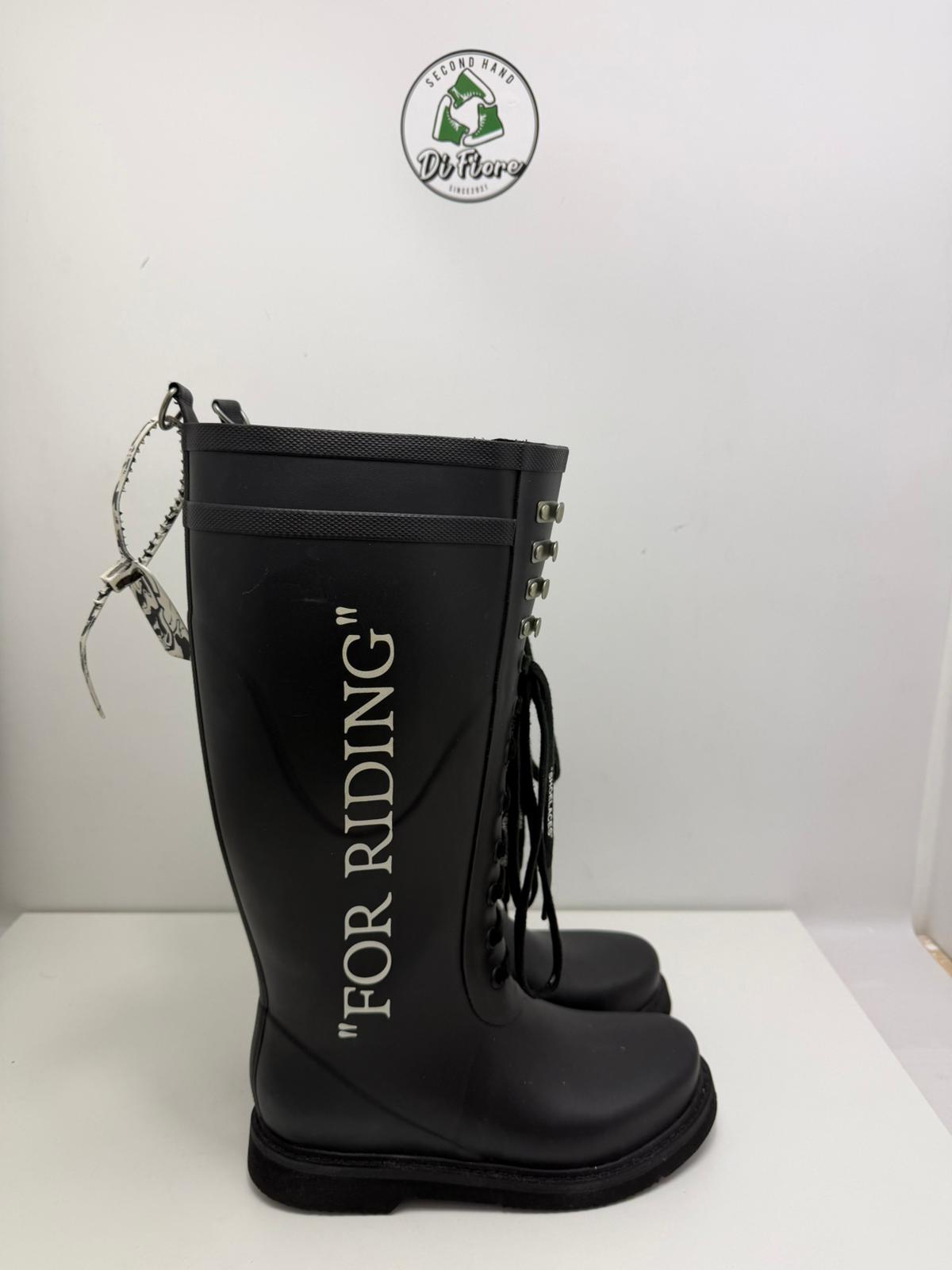 stivale off white nero antipioggia “FOR RIDING” 37