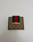 portafoglio Gucci marrone verde e rosso