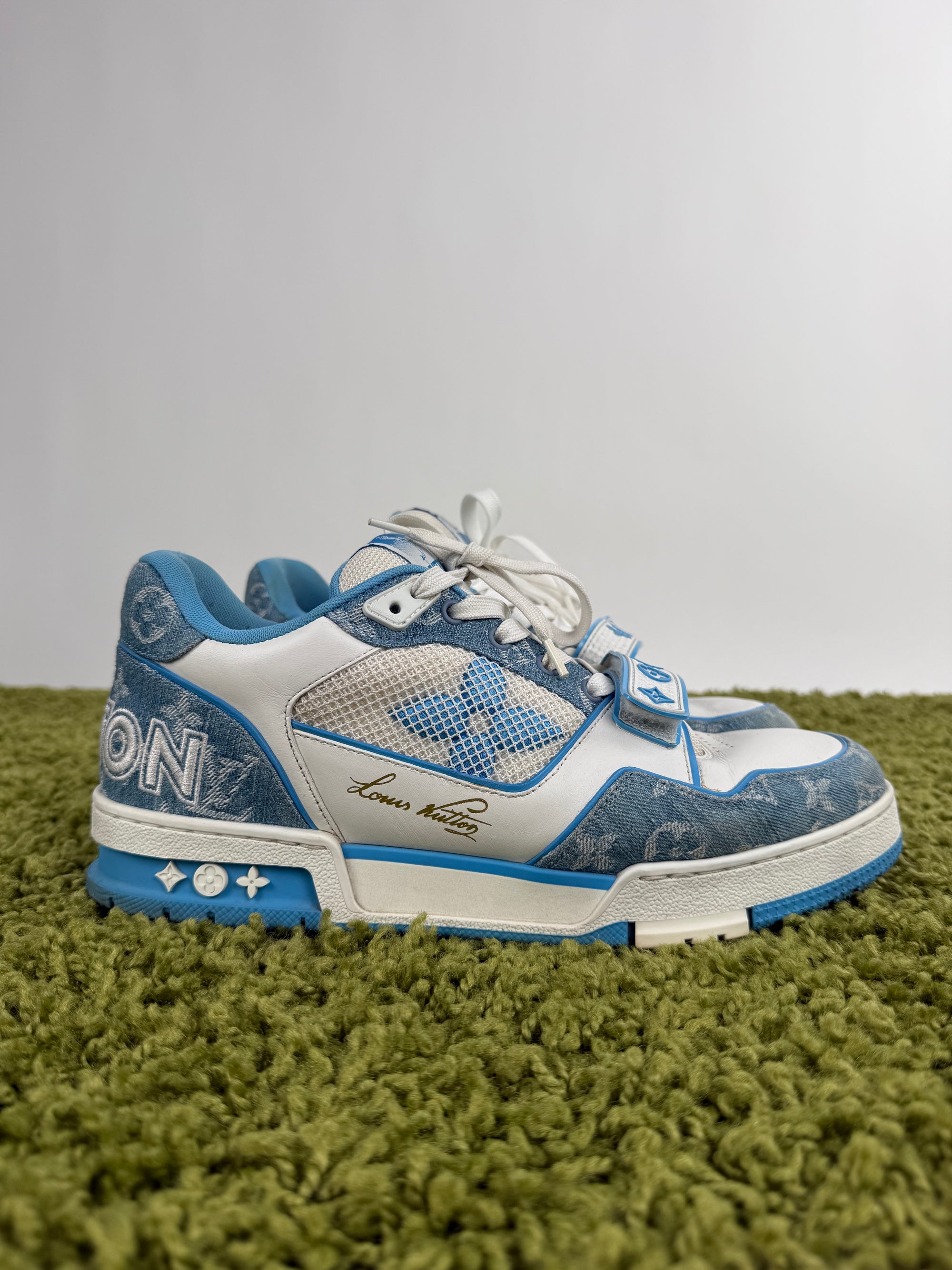 Louis Vuitton Trainer in denim Azzurro 8.5