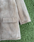 Montone con collo in shearling e bottoni incisi Prada Beige 40