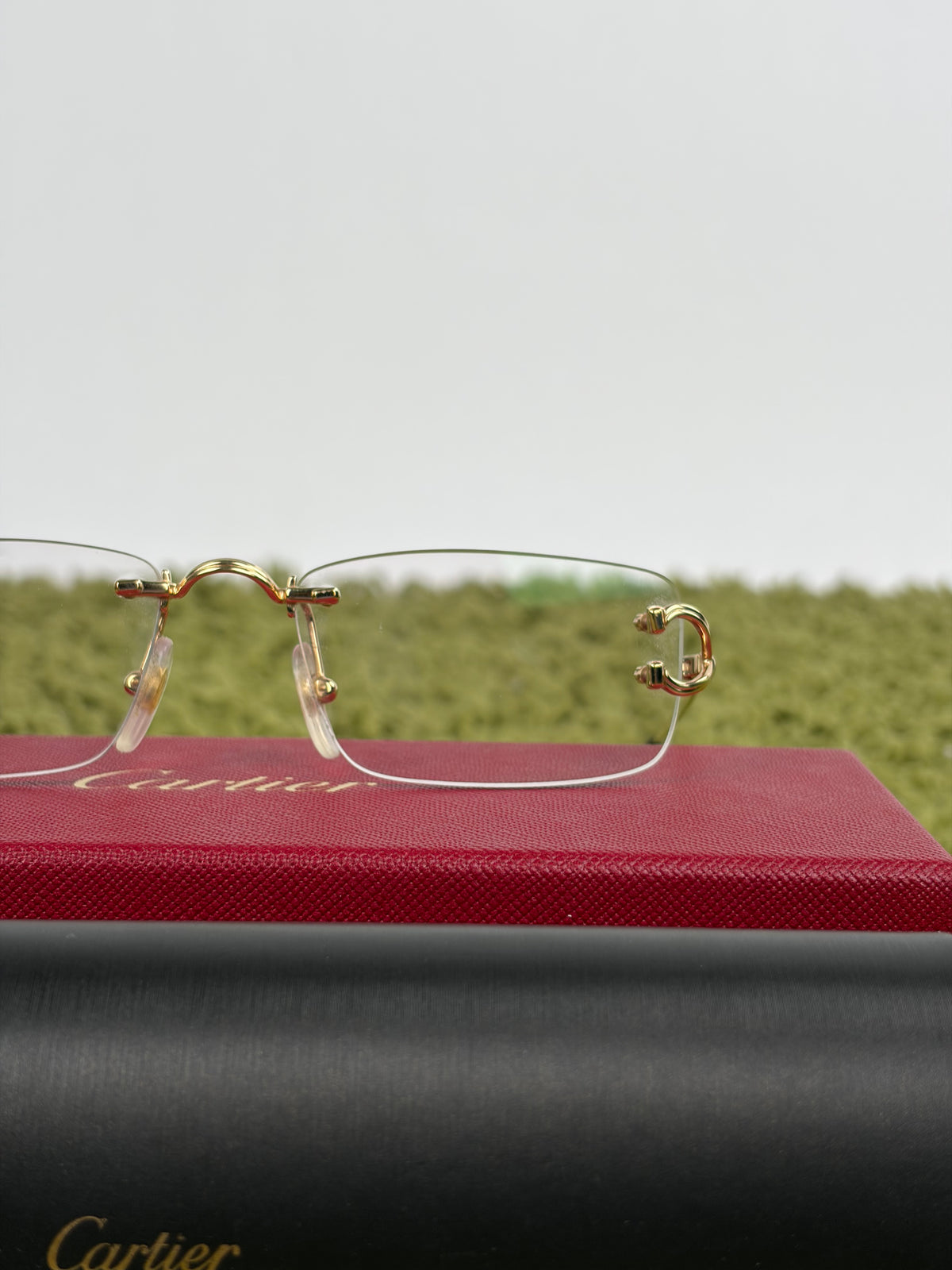 Occhiali Rimless Rettangolari CT05630 Cartier Con aste oro