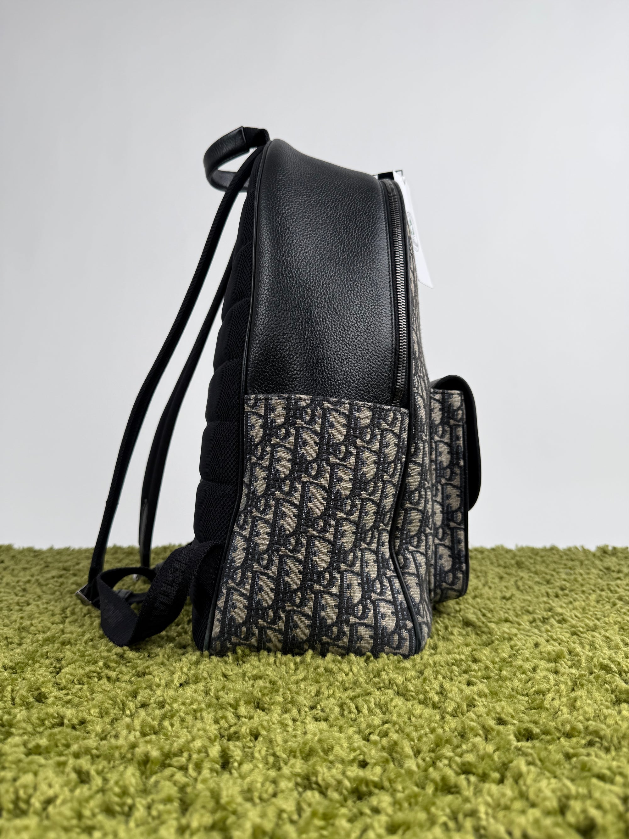 Zaino Dior Saddle In Jacquard e pelle di Vitello Grigio