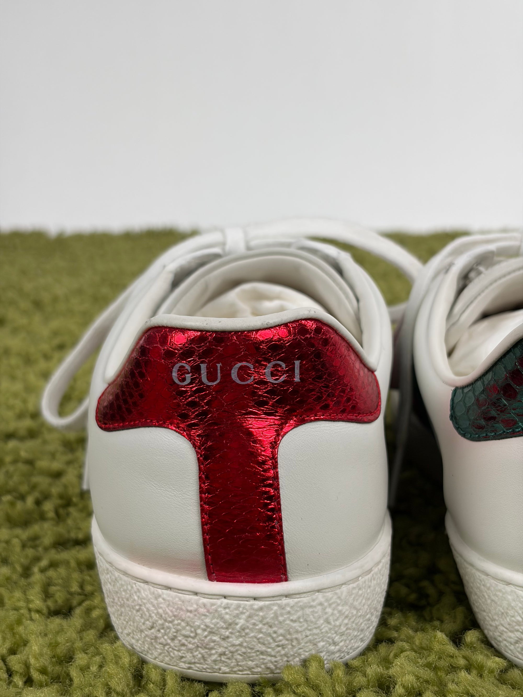 Gucci ace Size 6=40 calza 40.5 bianche verdi e rosse