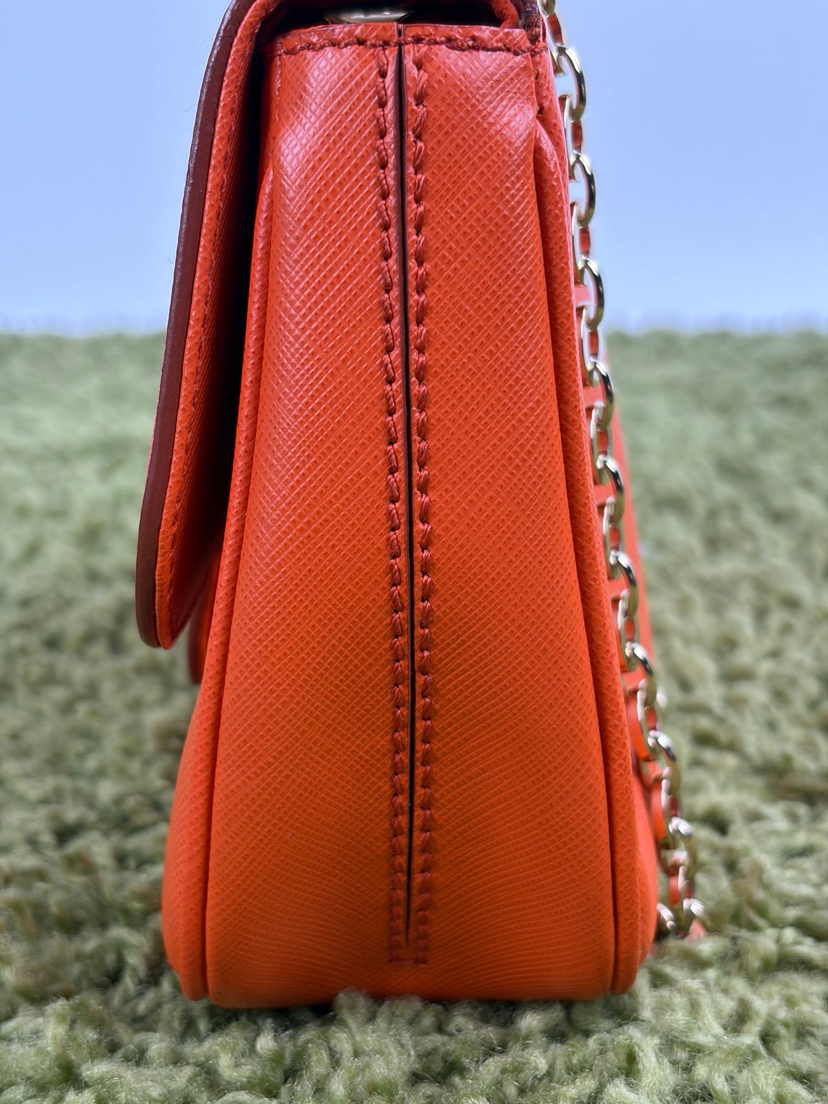 Borsa Ferragamo Gancini Chain Arancione