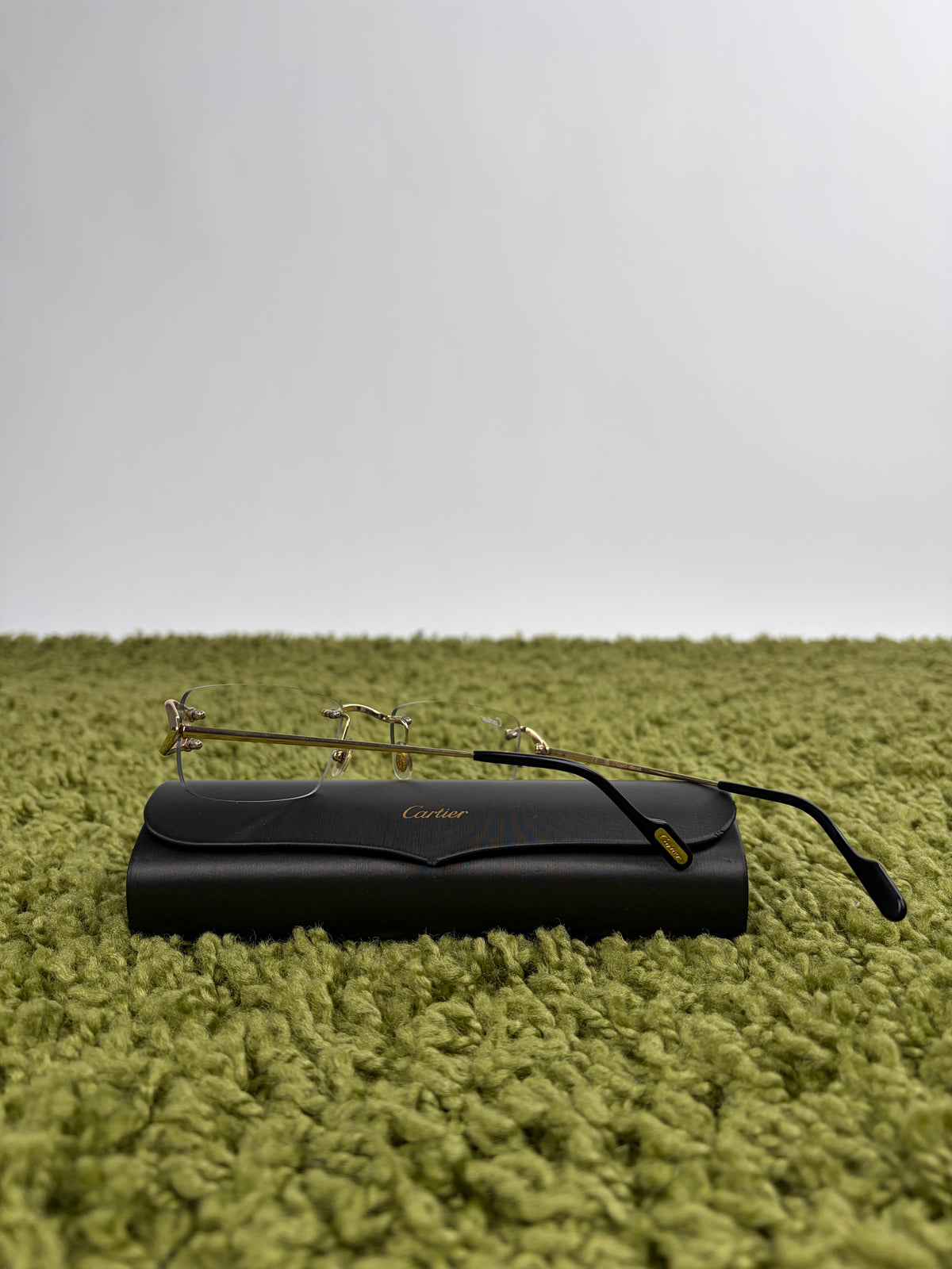 Occhiali da sole Cartier Eyewear Con montatura a giorno e aste Oro