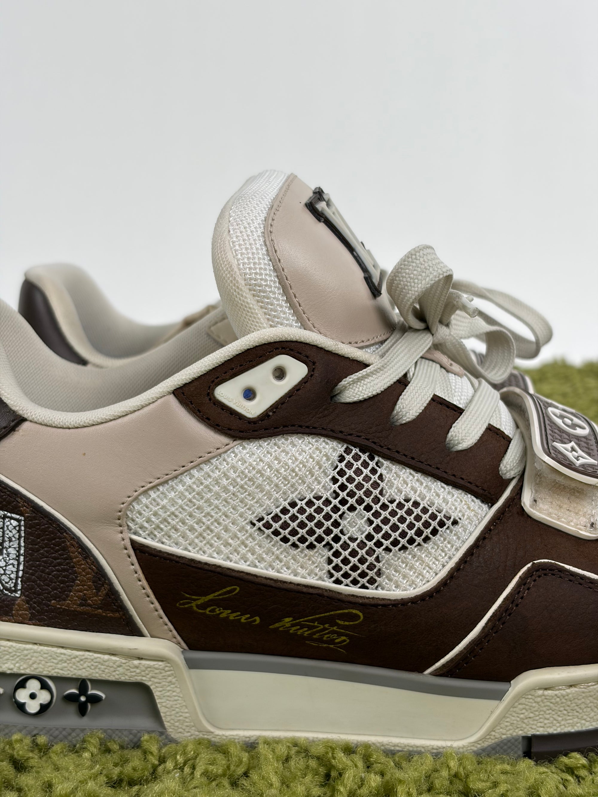Louis vuitton trainer 6=40 calza 41 marrone bianco e panna