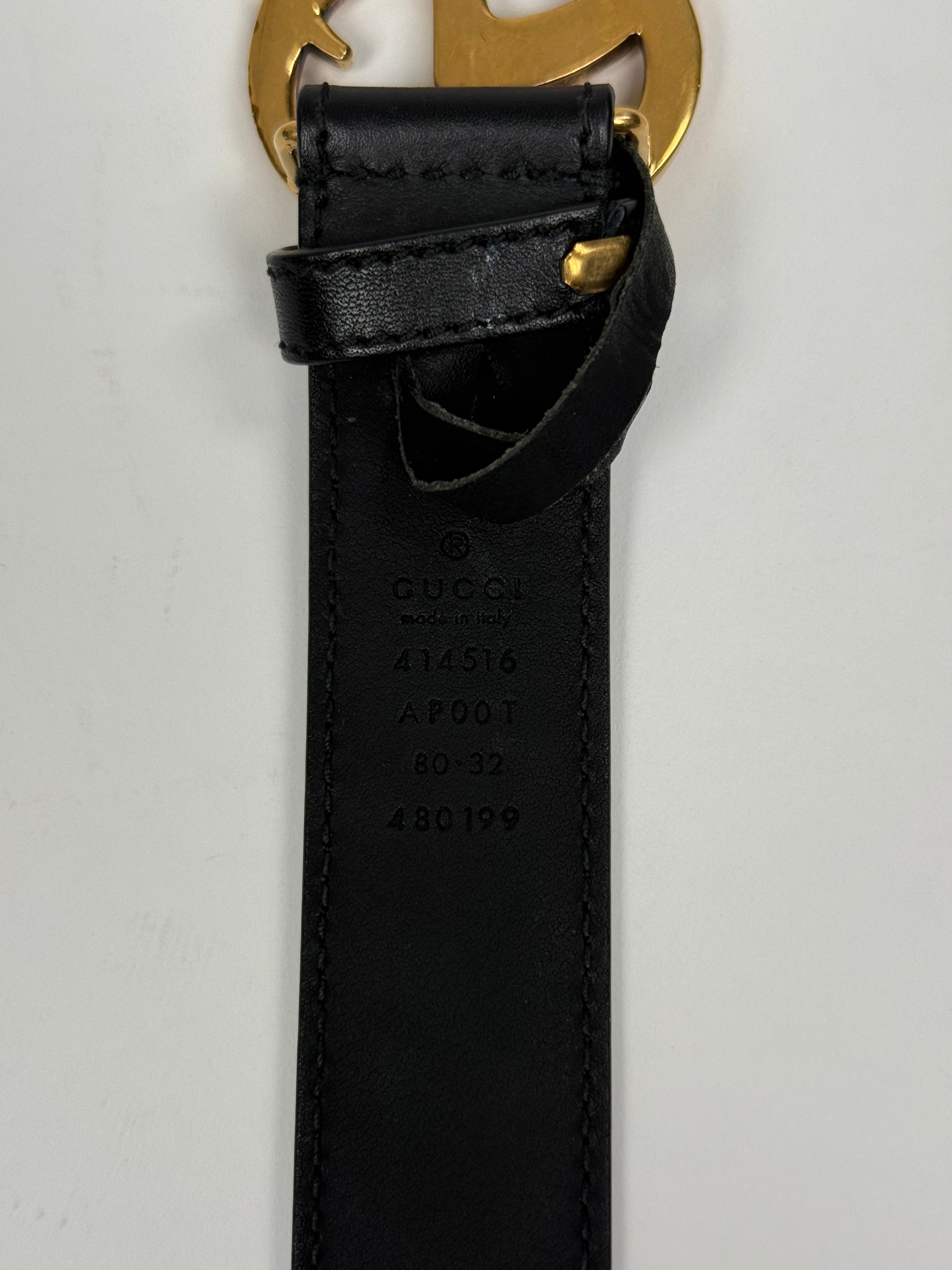 Cintura Gucci Size 80 nera e oro