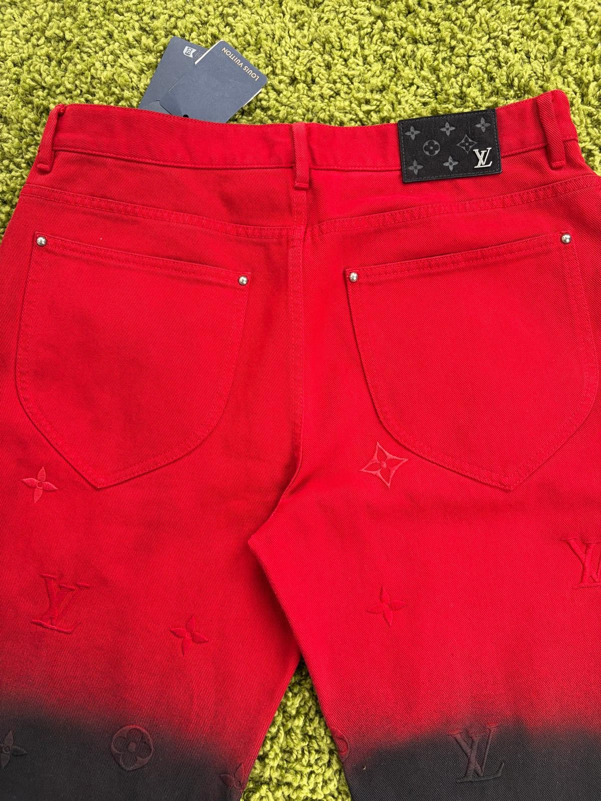 Completo Louis Vuitton Rosso Nero Giacca 50 Jeans 33
