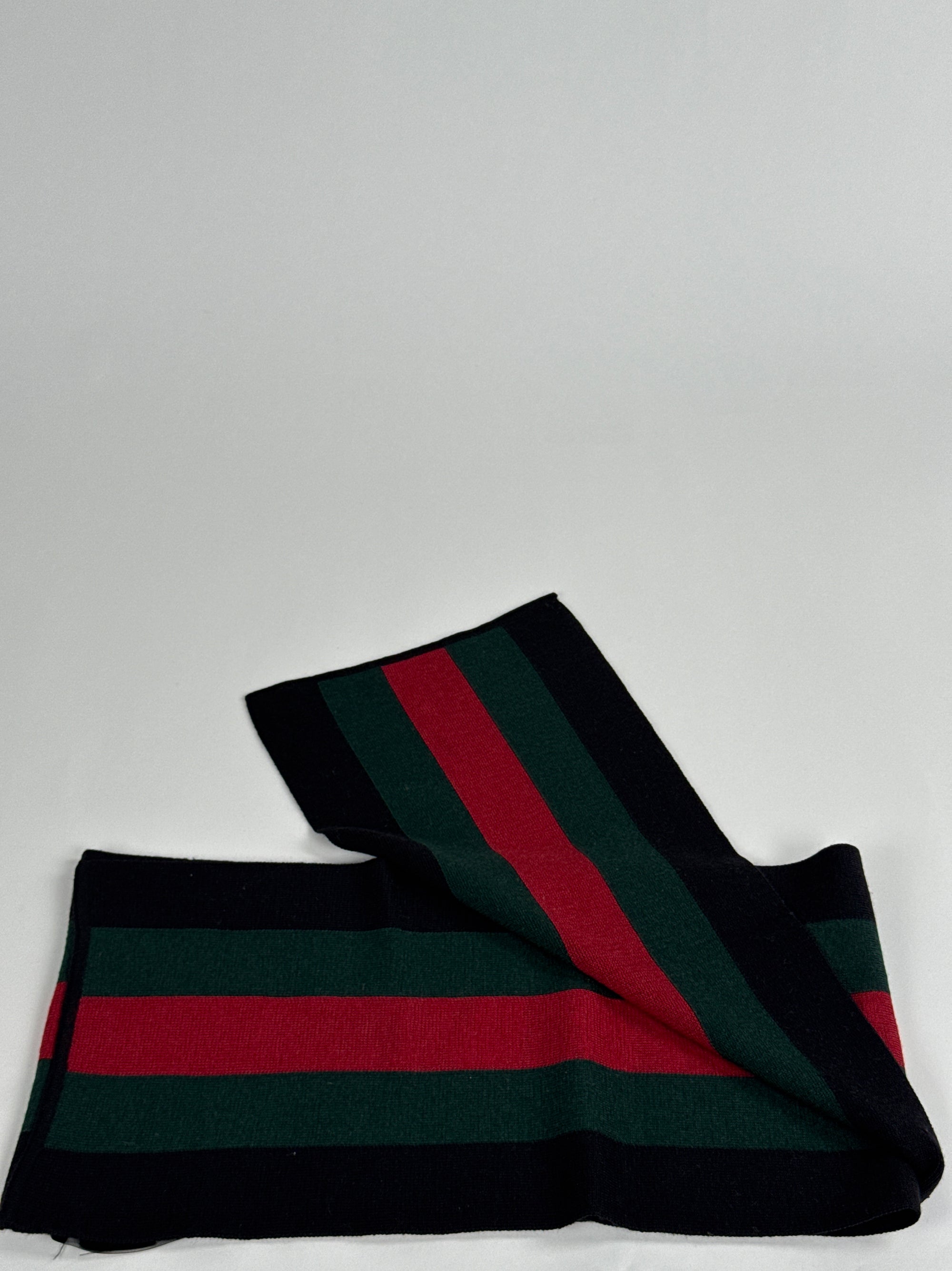 Sciarpa Gucci nera verde e rossa