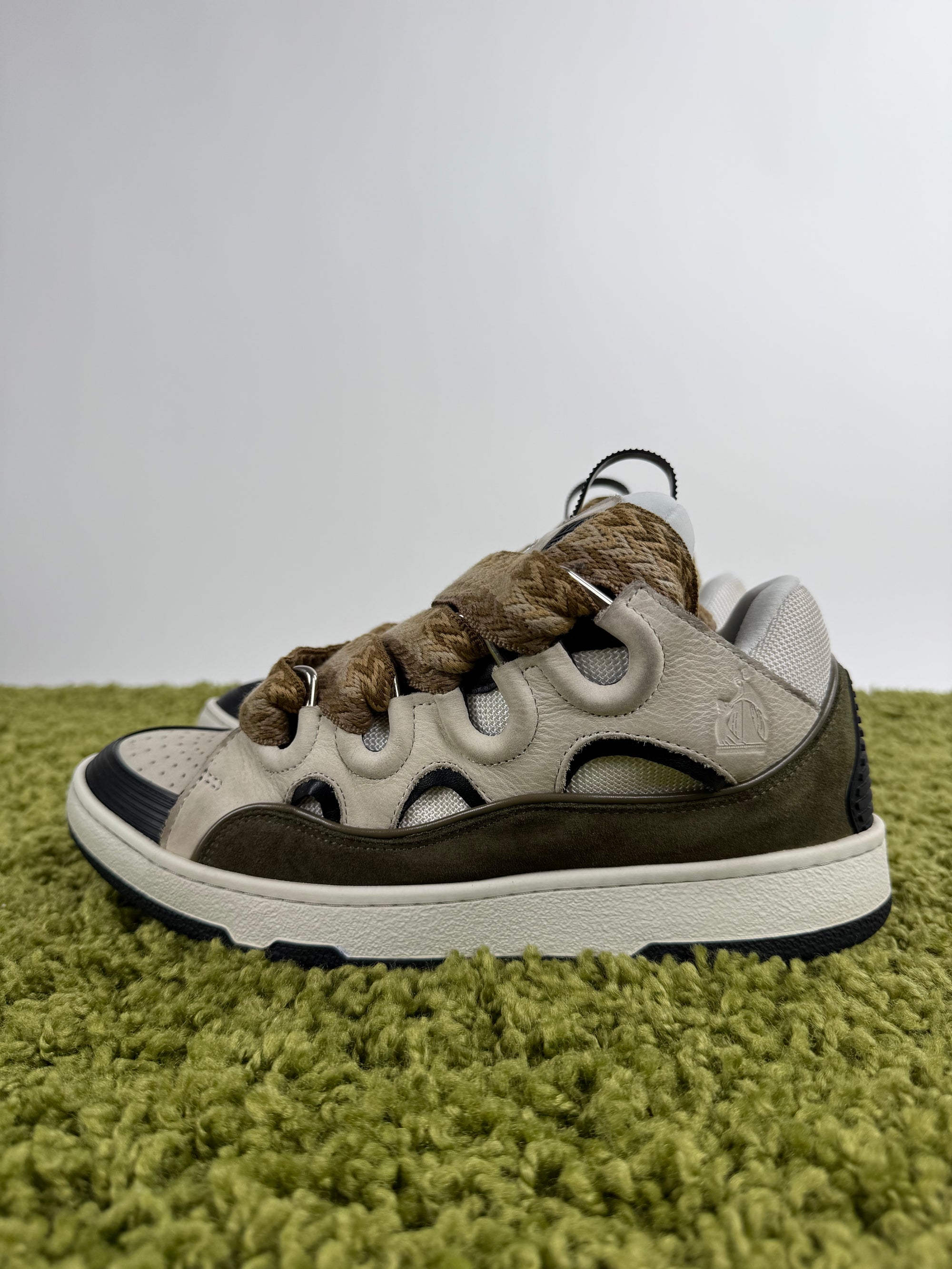 Lanvin Curb bianca marrone 43