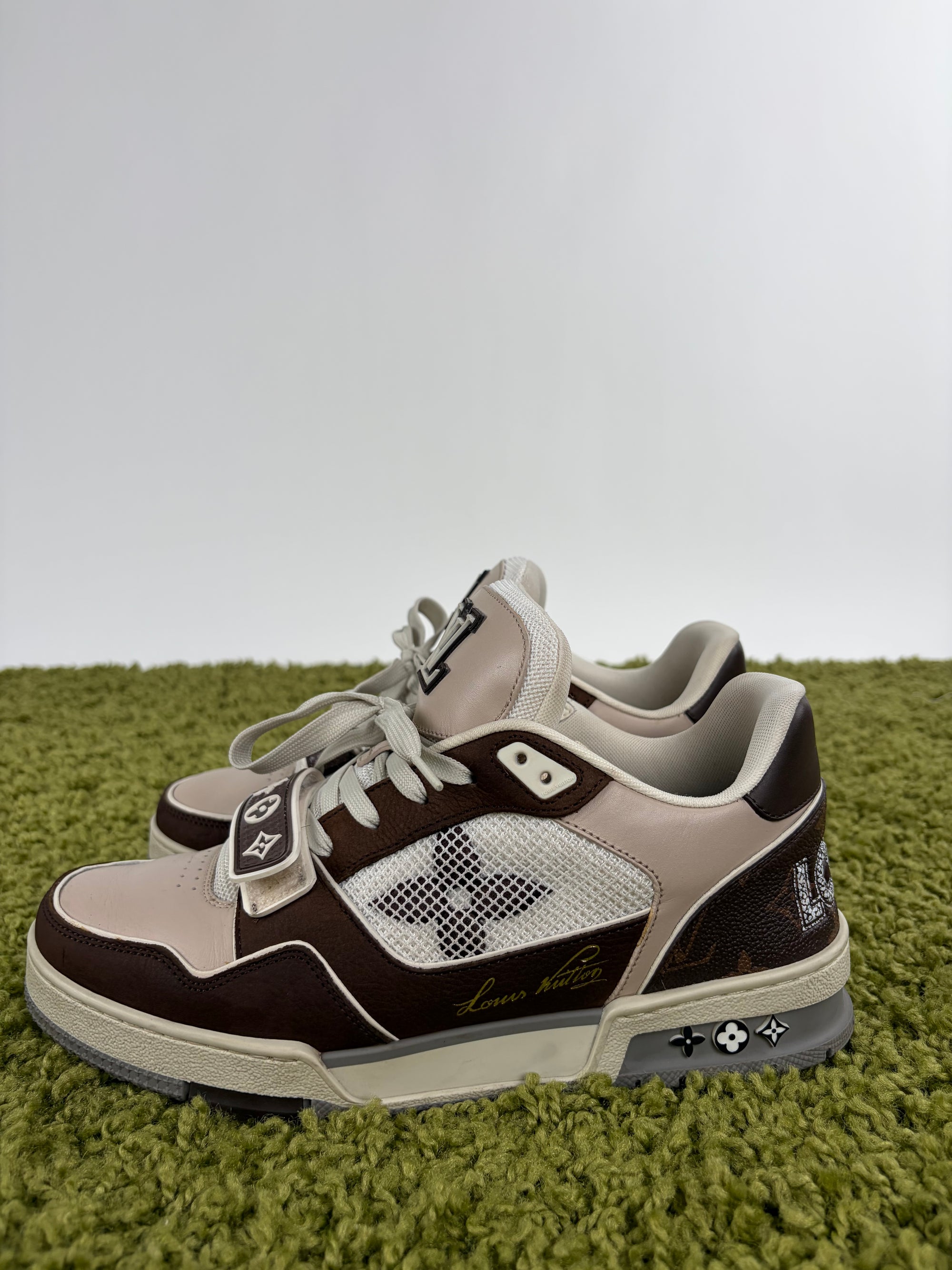 Louis vuitton trainer 6=40 calza 41 marrone bianco e panna