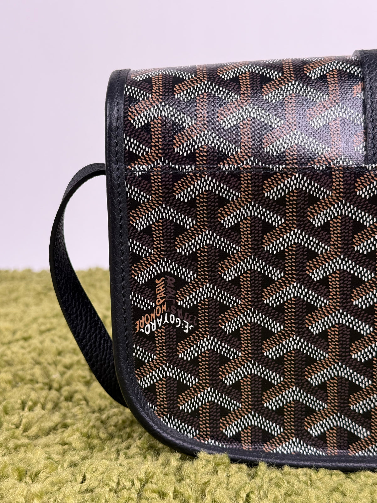 Goyard Borsa a tracolla Belvedère PM in tela Goyardine Nero