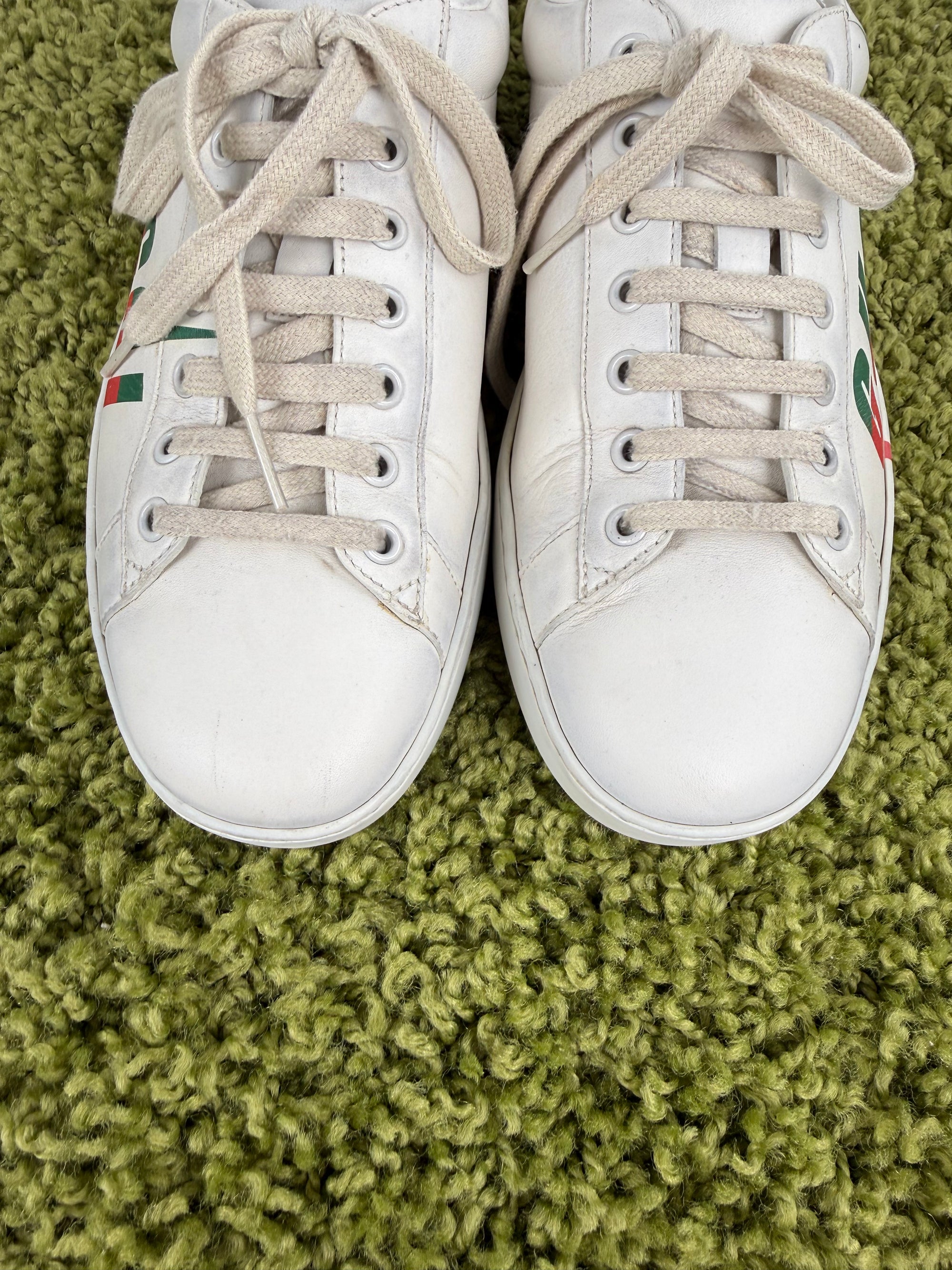 Gucci Ace Effetto Usato Bianca 8