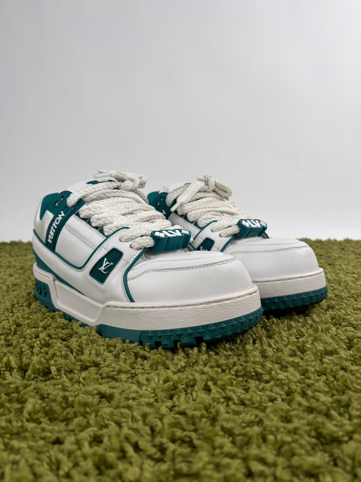 Louis Vuitton Trainer Maxi Bianca Verde 7.5
