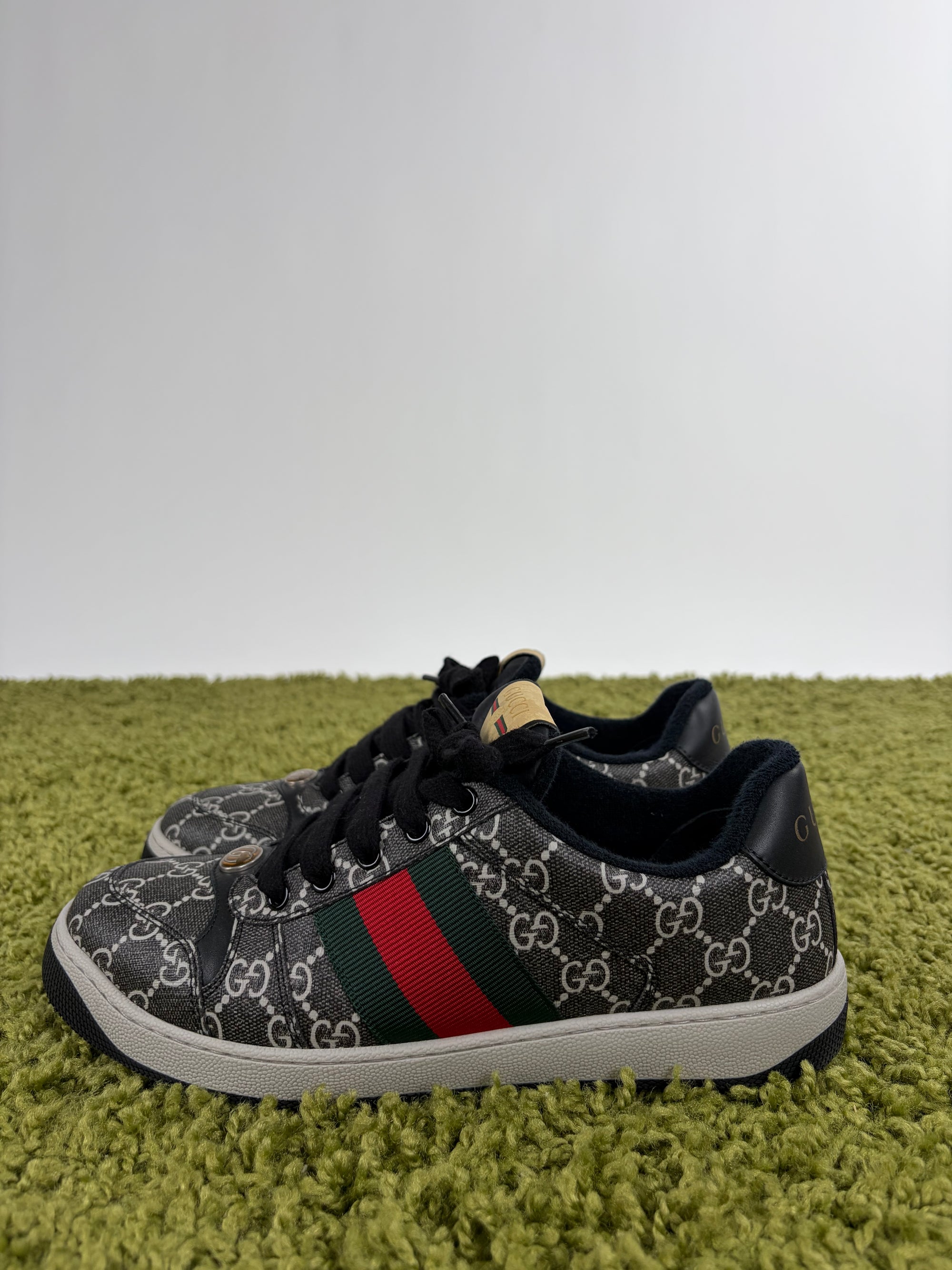 Gucci Ace Size 6.5=40.5 calza 41 nere verdi e rosse