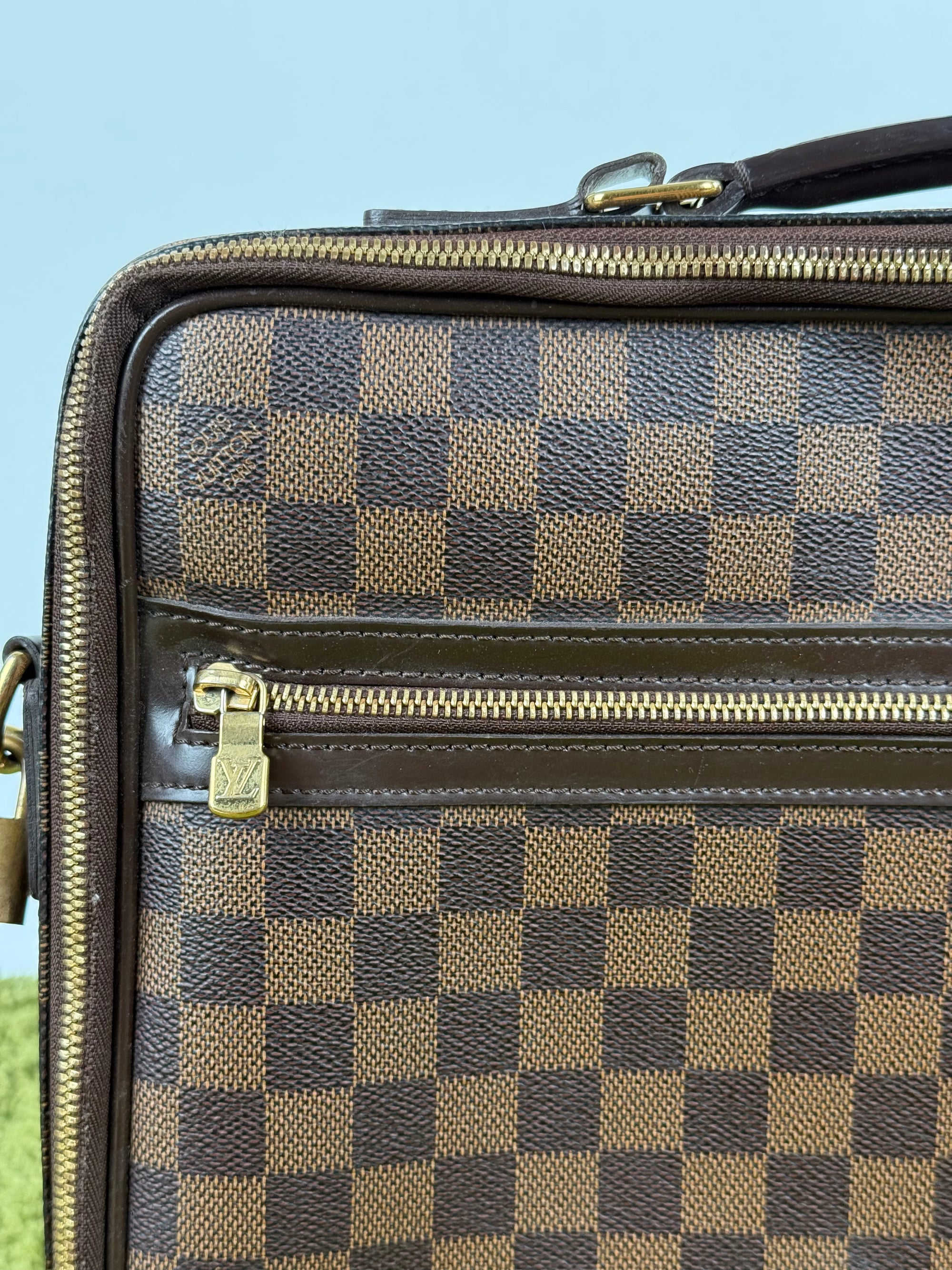 Borsa Sabana In tela Damier Ébène Louis Vuitton Marrone