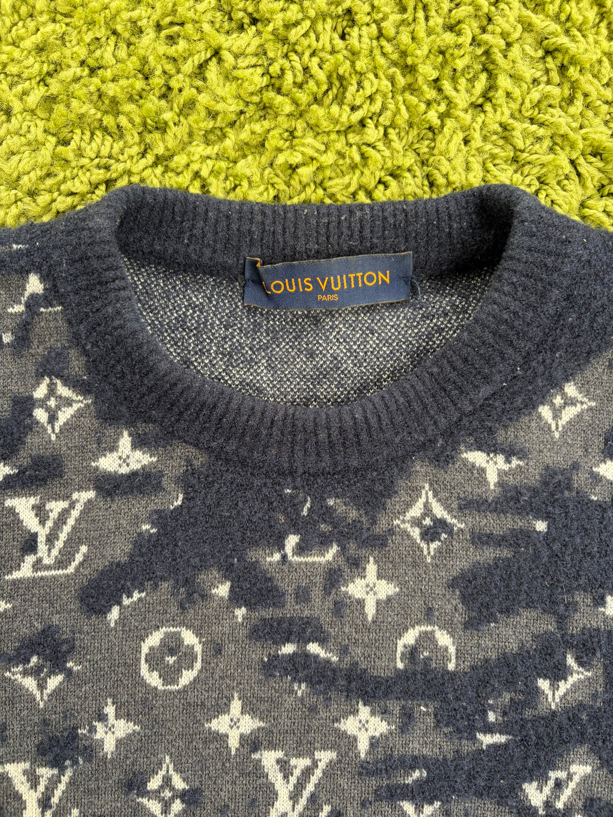 Pullover Louis Vuitton in Lana Blu Navy Monogram S