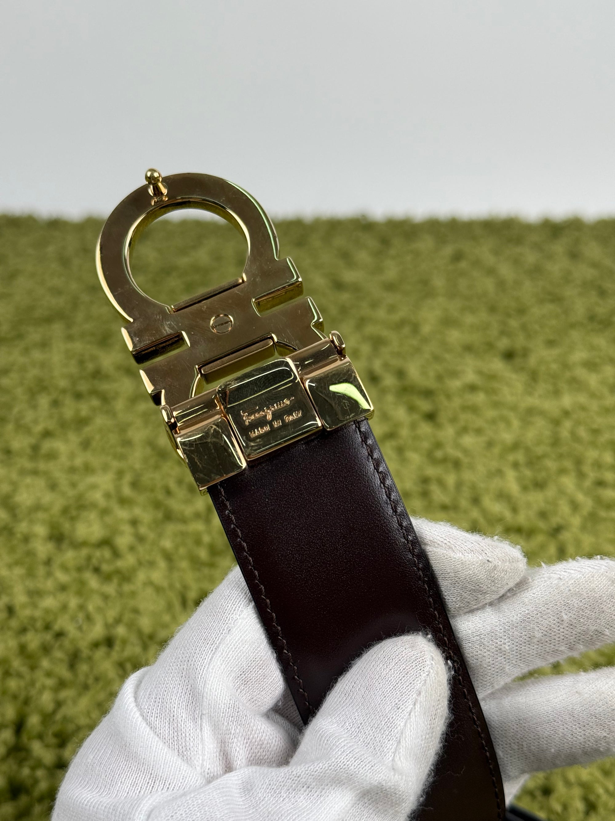 Ferragamo Cintura in pelle nera