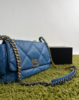Borsa Chanel 19 Trapuntata in Pelle Azzurra