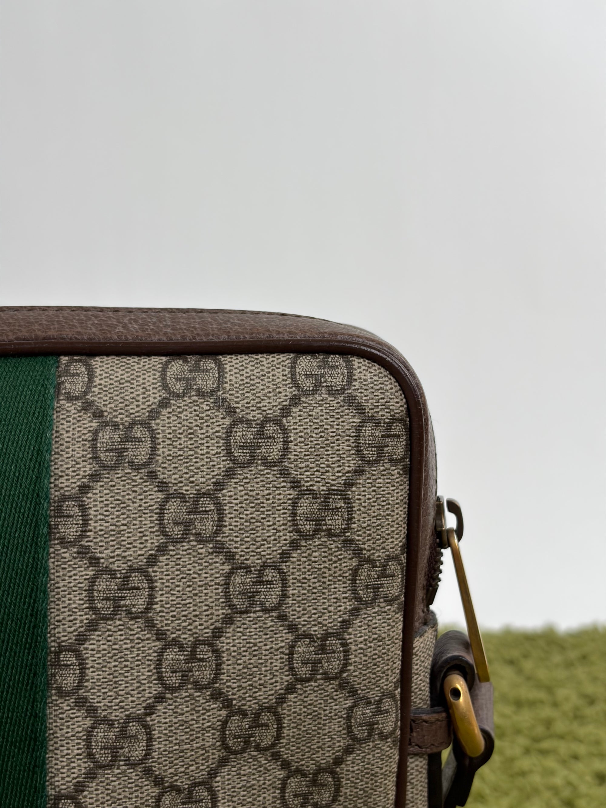 Borsello Gucci beige verde e rosso