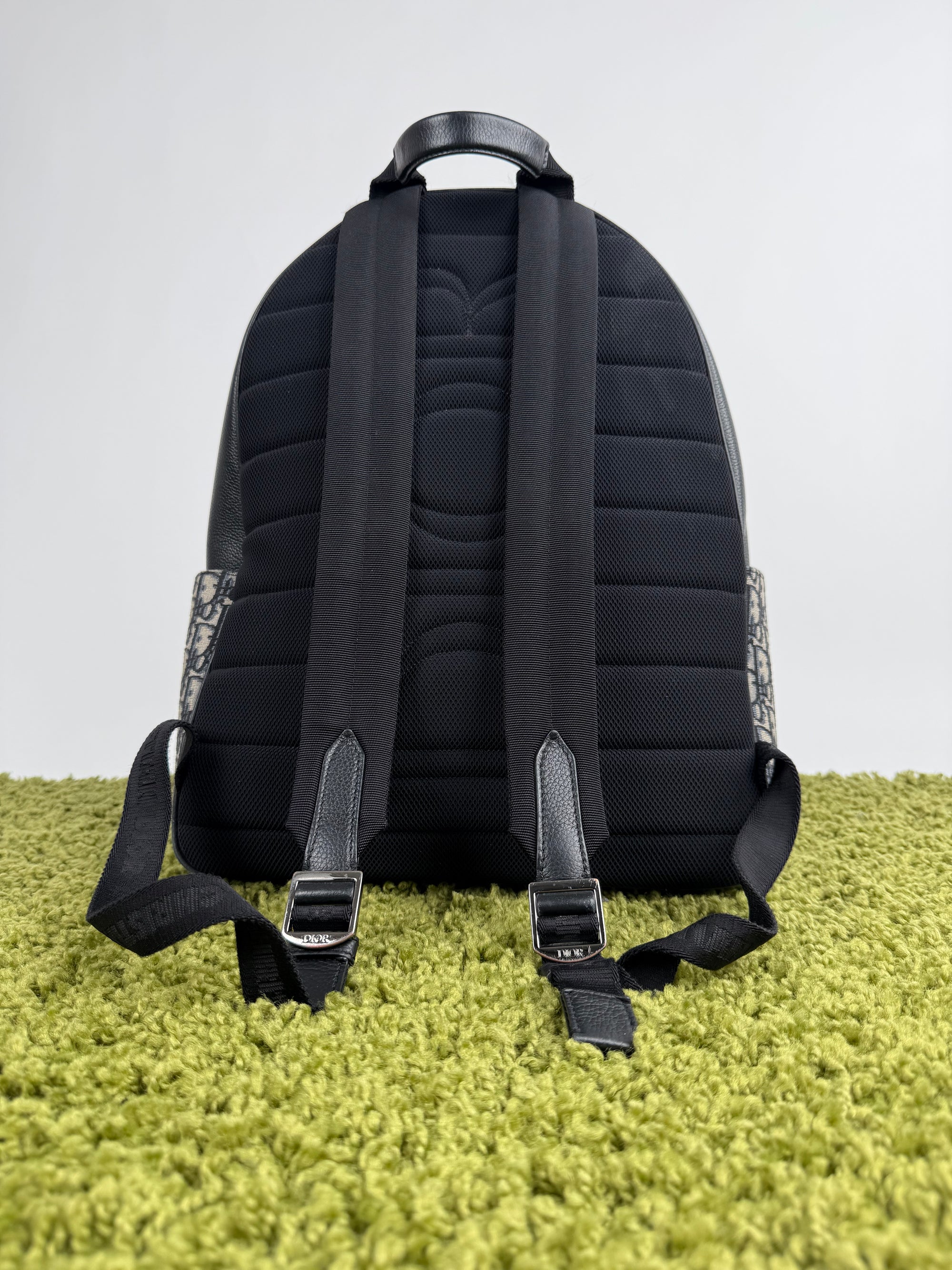 Zaino Dior Saddle In Jacquard e pelle di Vitello Grigio