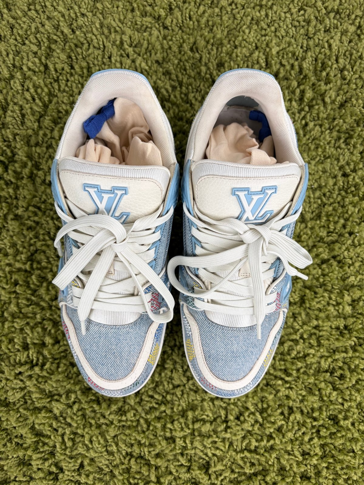Louis Vuitton Trainer in Denim azzurra 6 - Second Hand Di Fiore