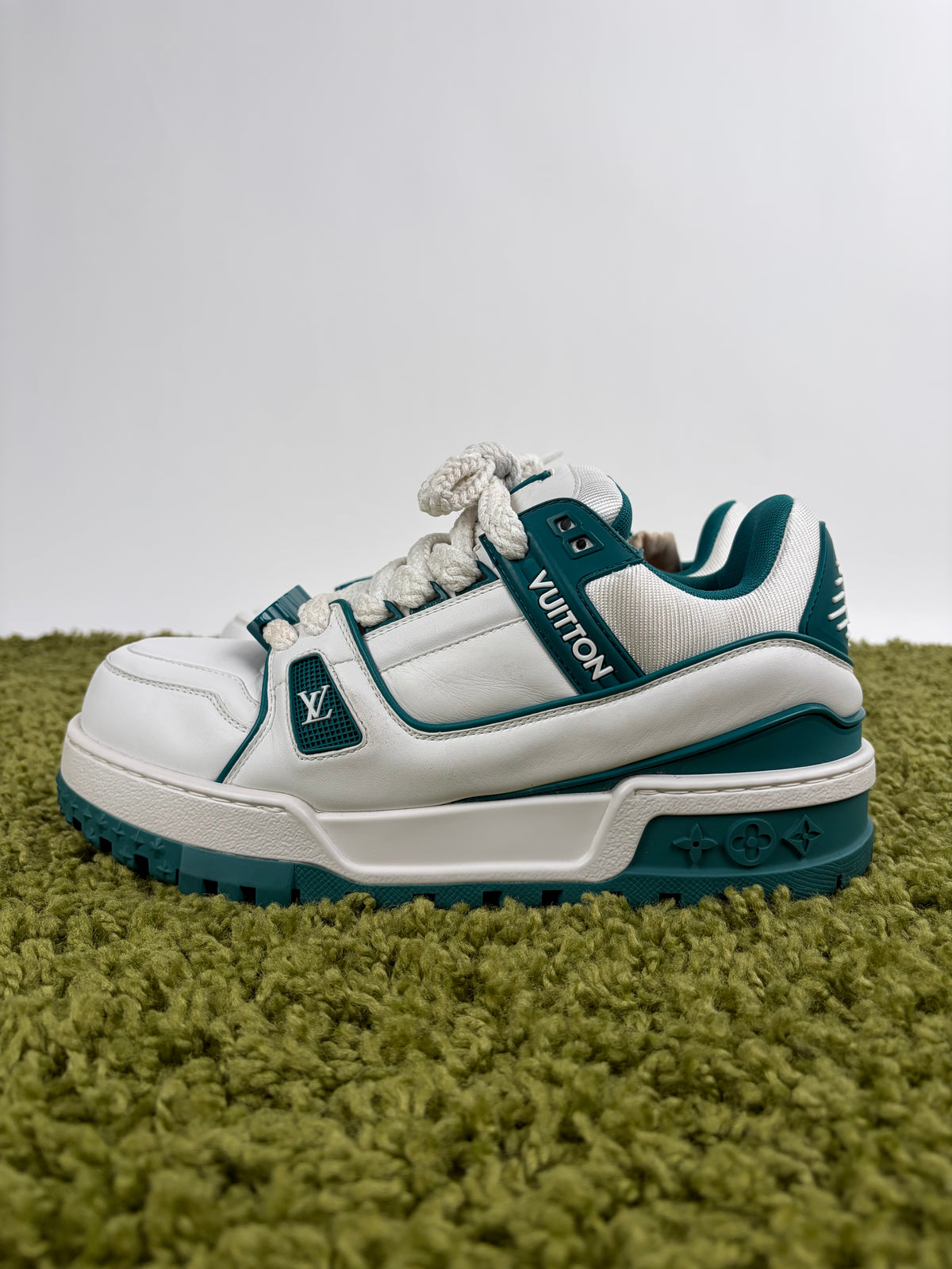 Louis Vuitton Trainer Maxi Bianca Verde 7.5